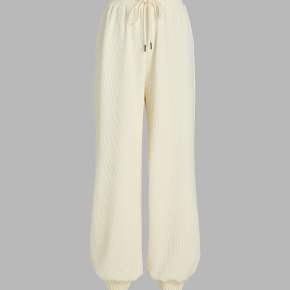 Cider Pants - Cream joggers high waist